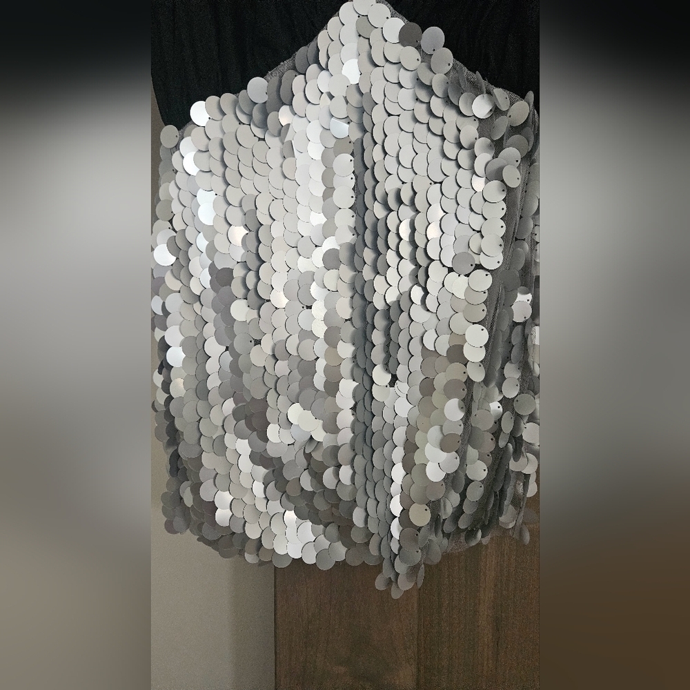 NWT Maeve Black & Silver Sequin Mini Dress XS Party Cocktail Holiday - Picture 7 of 16